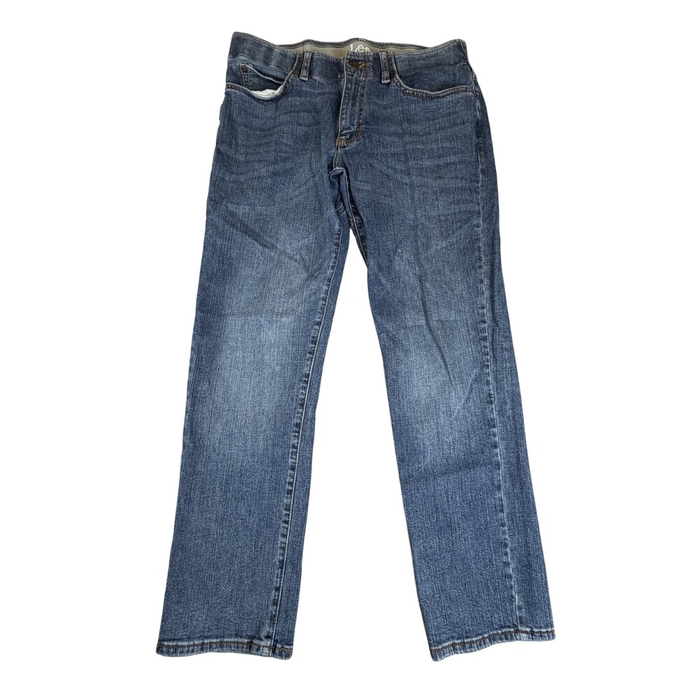 Lee Straight Taper Jeans Mens FITS 32x29 Blue Denim Regular Stretch Medium Wash